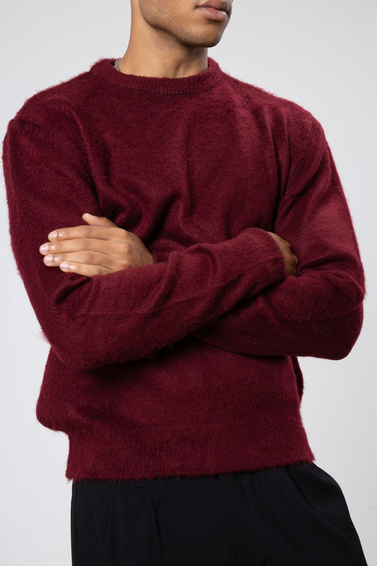 Oversized, Soft-Textured Crew-Neck Sweater