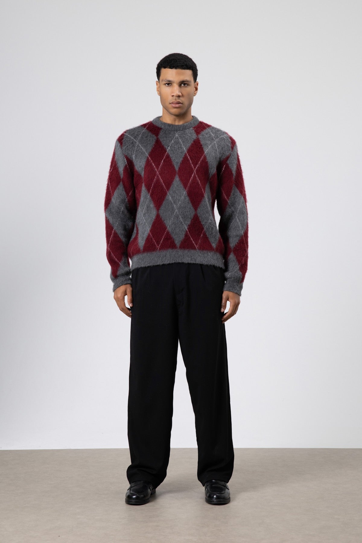 Oversized Sweater with a Baklava Pattern
