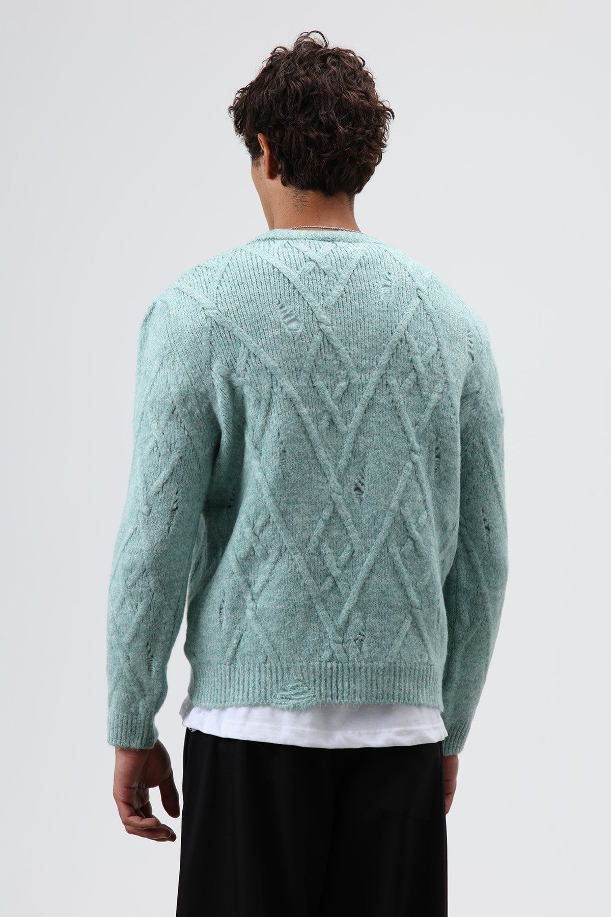 Oversized Patterned Knit Sweater