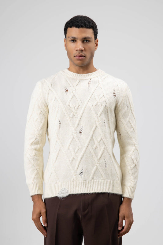 Oversized Patterned Knit Sweater