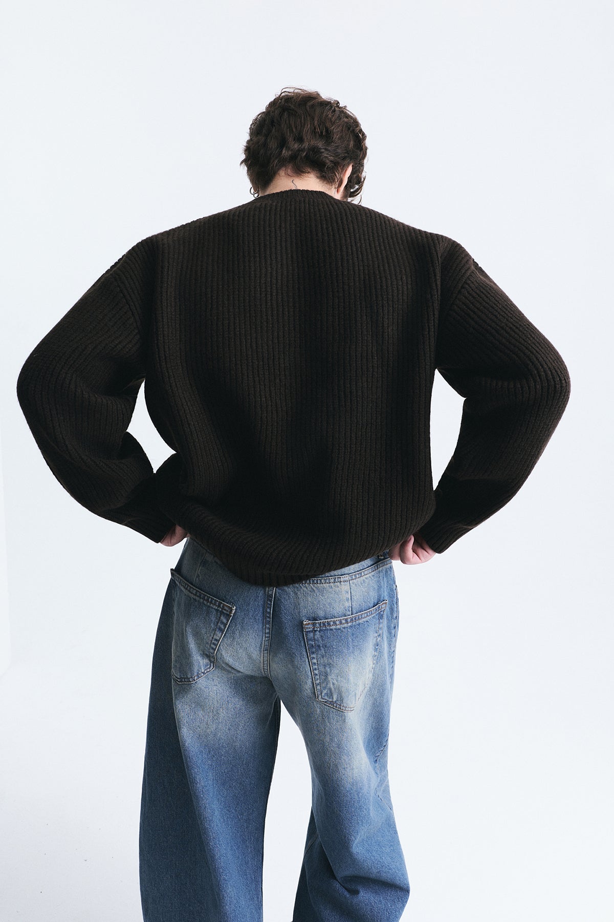 Oversized Ribbed Knit Sweater