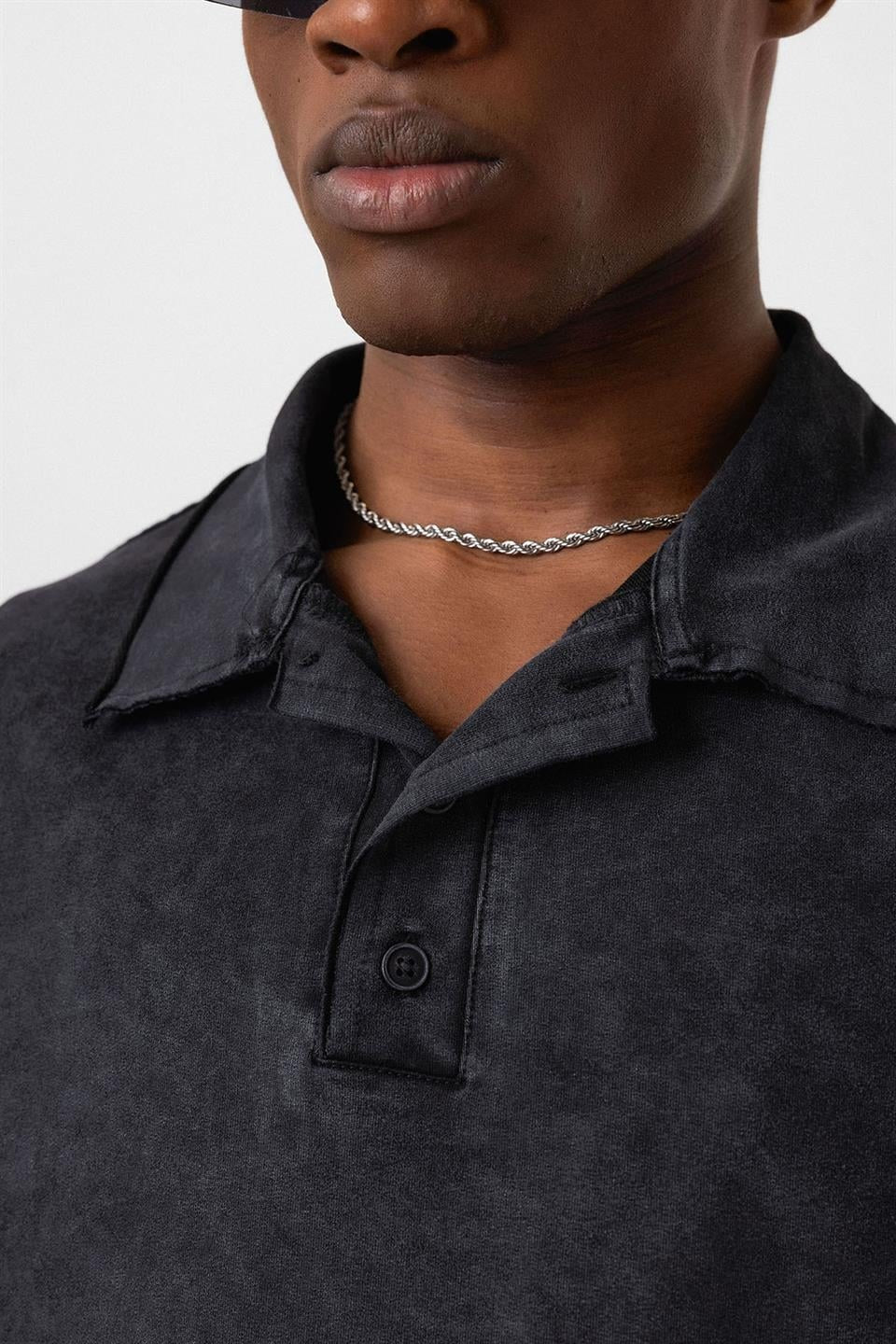 Oversized Polo-Neck T-Shirt (Machine Washable)