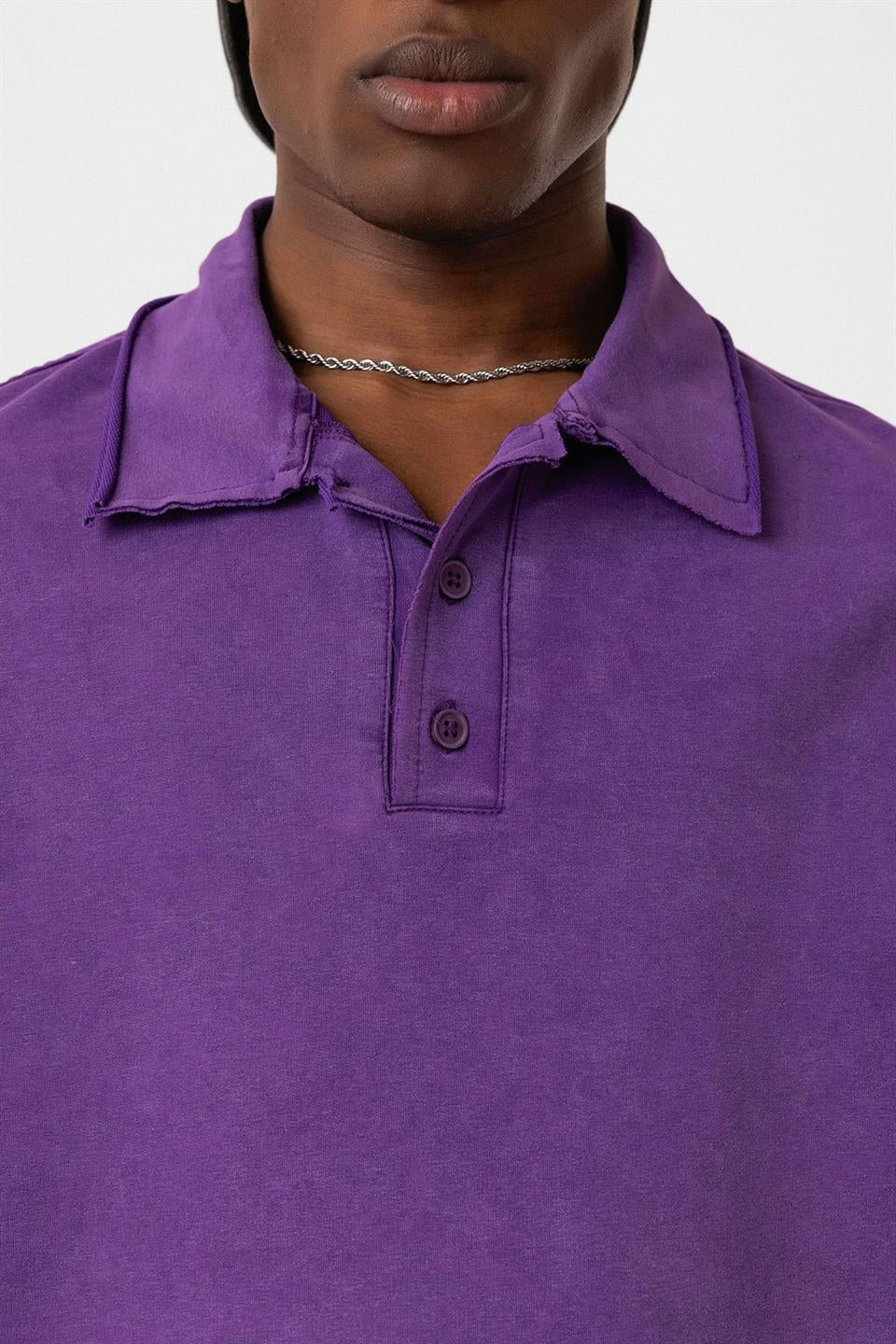 Oversized Polo-Neck T-Shirt (Machine Washable)