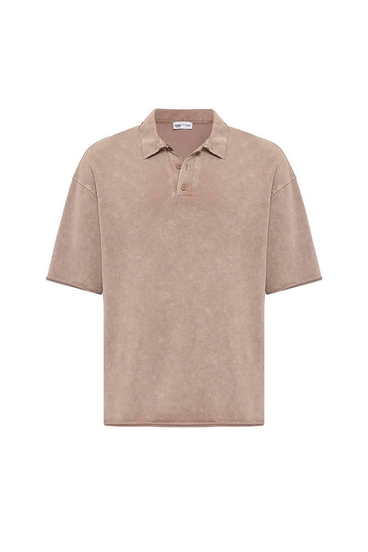 Oversized Polo-Neck T-Shirt (Machine Washable)