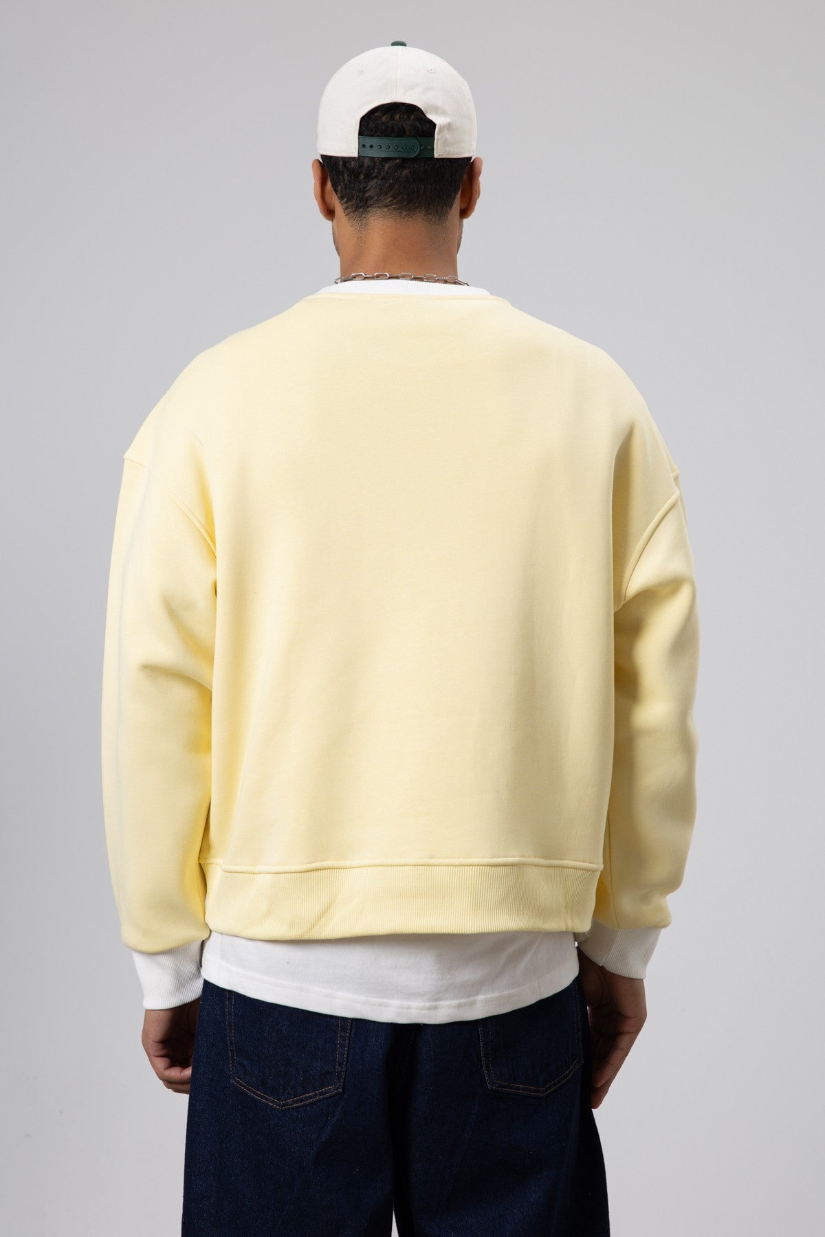 Oversized Sweatshirt with Crew Neck and Pocket Details