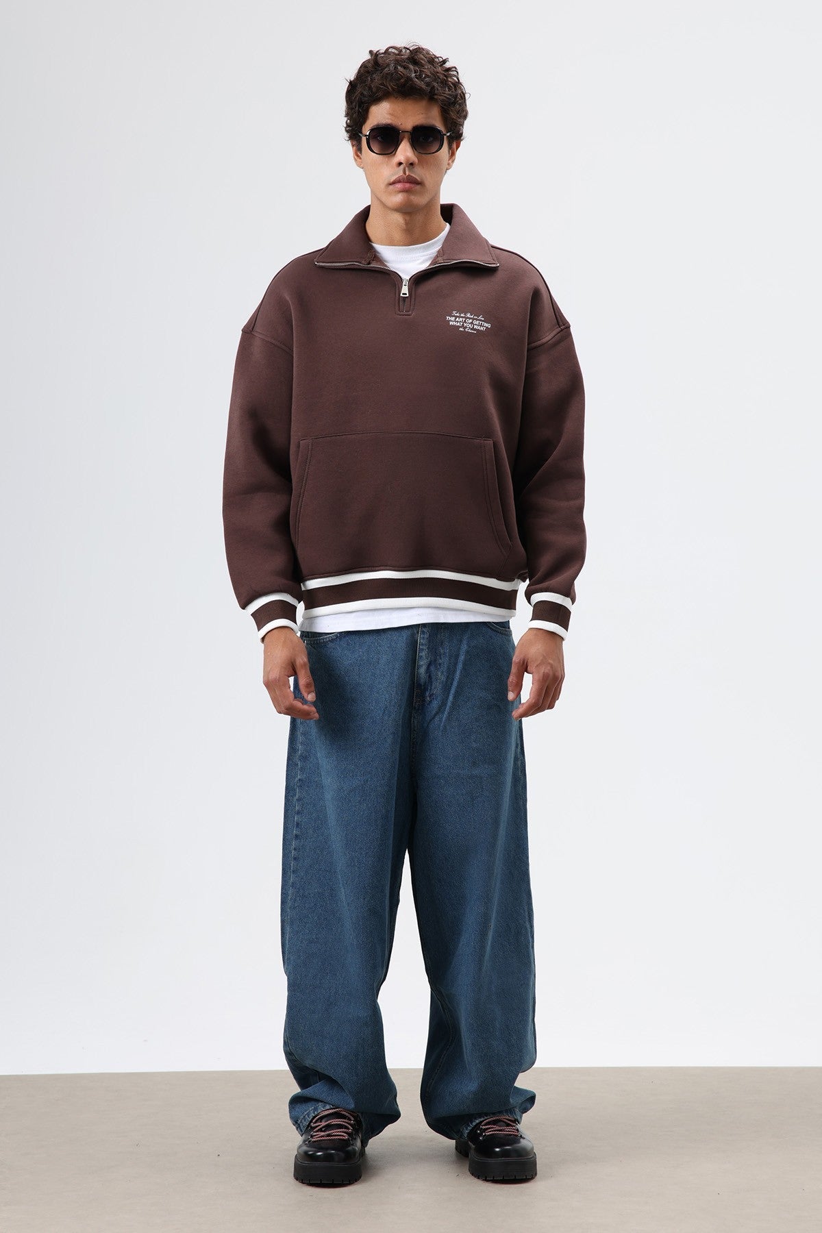 Oversized Polo-Neck Sweatshirt
