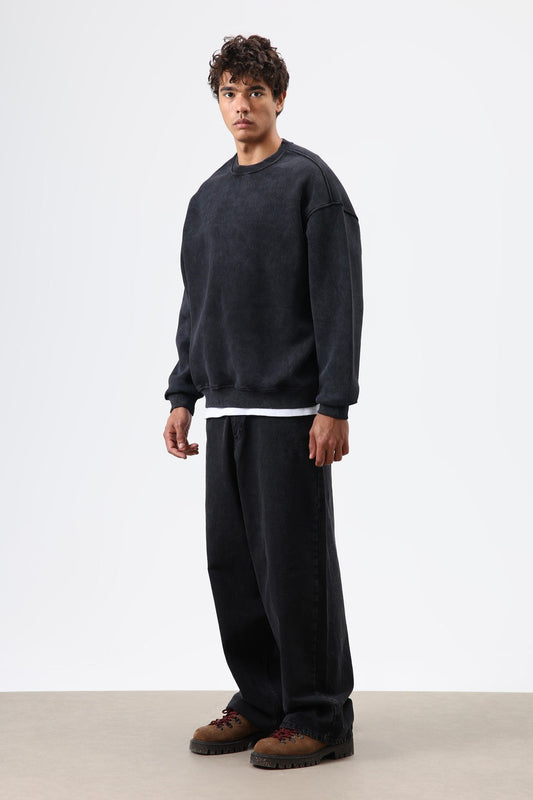 Basic Oversized Washed Sweatshirt
