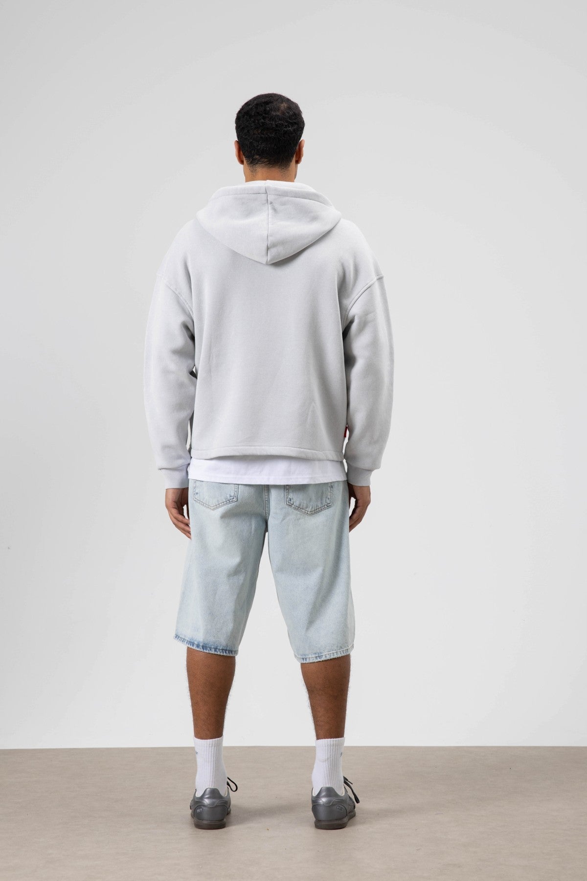 Oversized Zipper-Front Hooded Sweatshirt