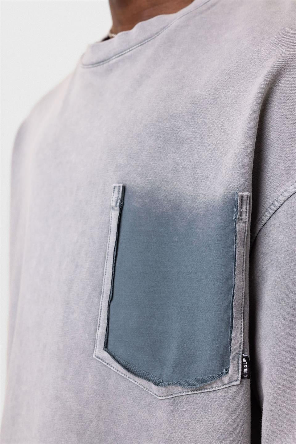 Oversized T-Shirt with Washed Pocket Detail