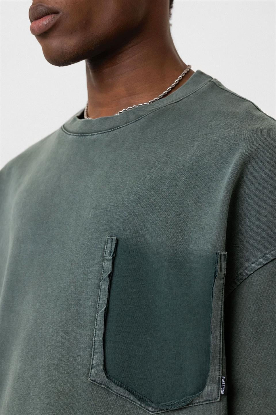 Oversized T-Shirt with Washed Pocket Detail
