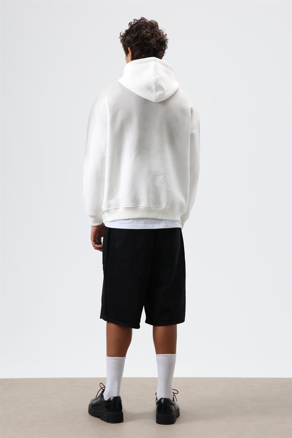 Oversized Printed Washed Hoodie