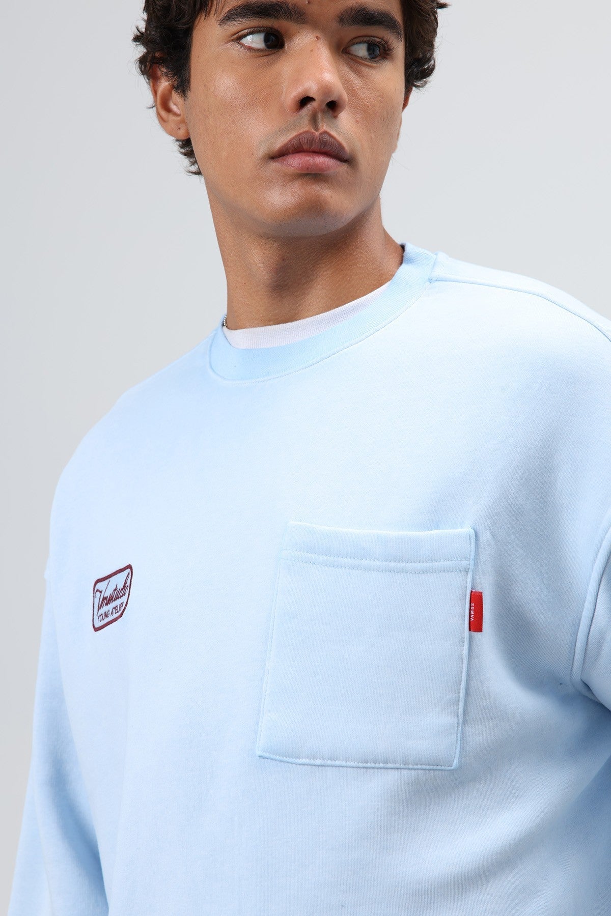 Oversized Bike Neck Sweatshirt with Pockets