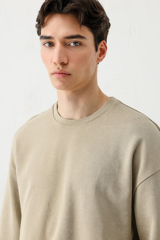 Short-Sleeved, Washed Oversized T-Shirt
