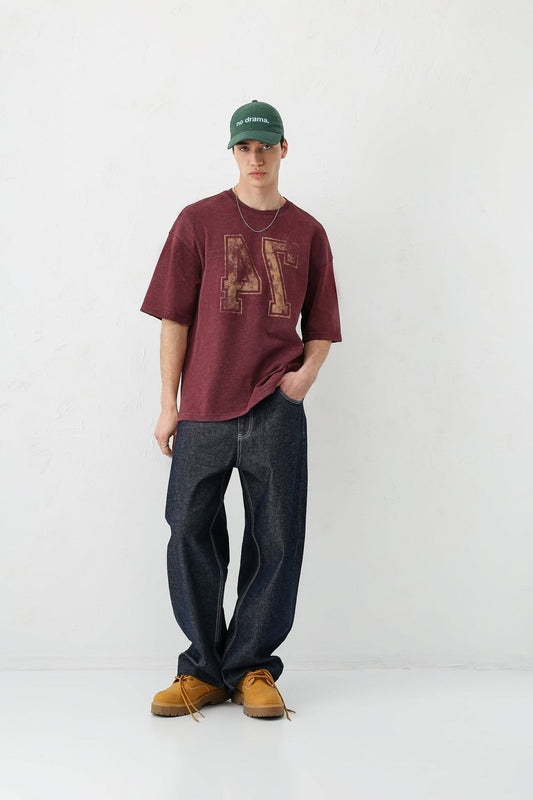 Oversized T-Shirt with Print (Requires Washing)