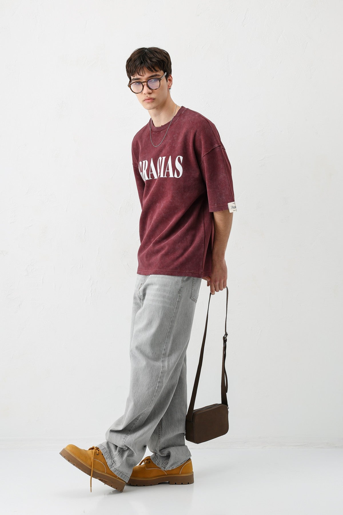 Oversized "Gracias" Printed T-Shirt