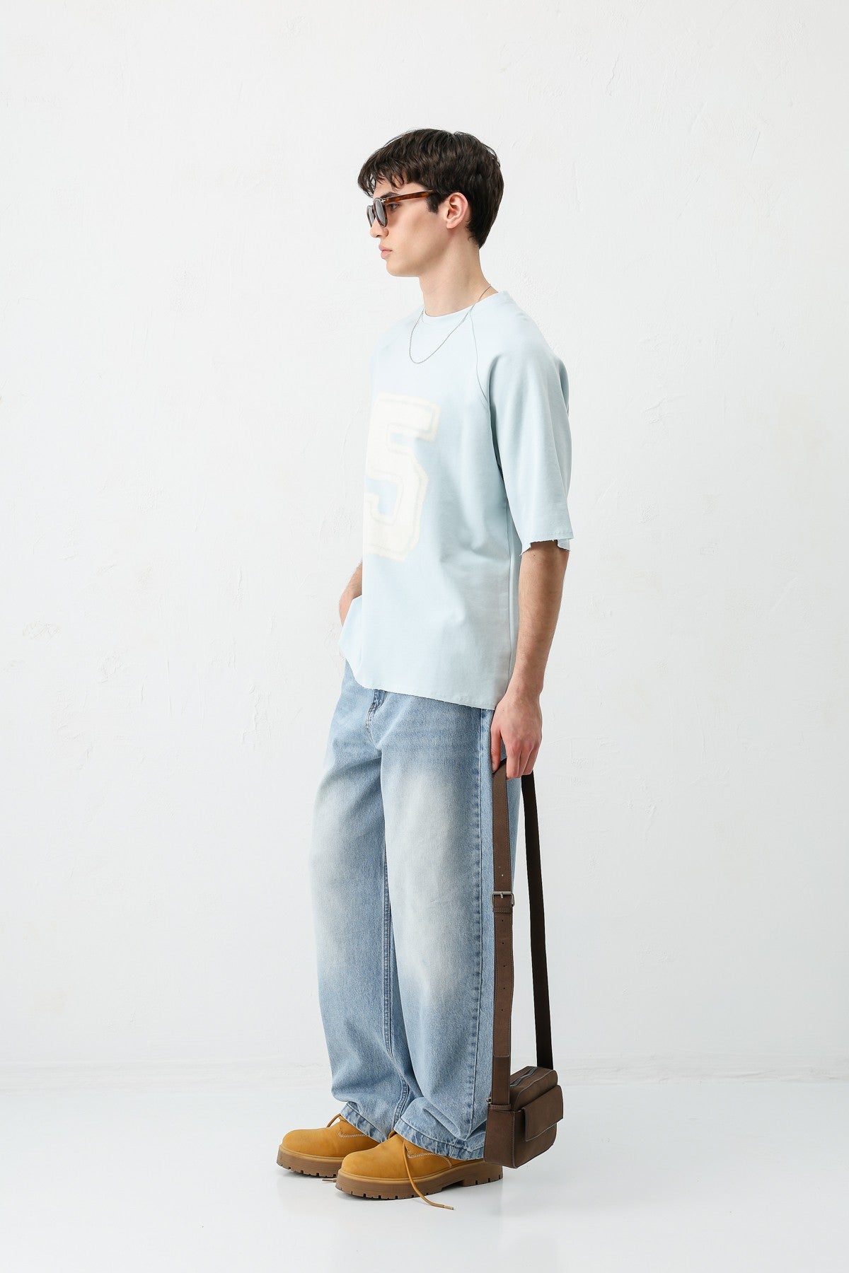 Oversized Crew Neck T-Shirt with 5 Prints