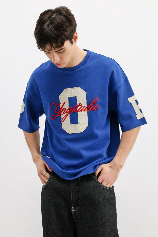 Oversized T-Shirt with Sleeve and Chest Prints