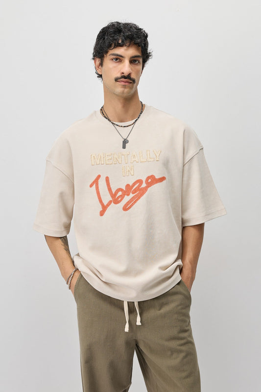 Oversized T-Shirt with Ibiza Print