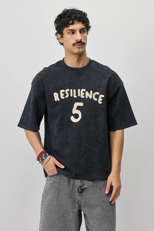 T-Shirt with Oversized Lettering and Number Print