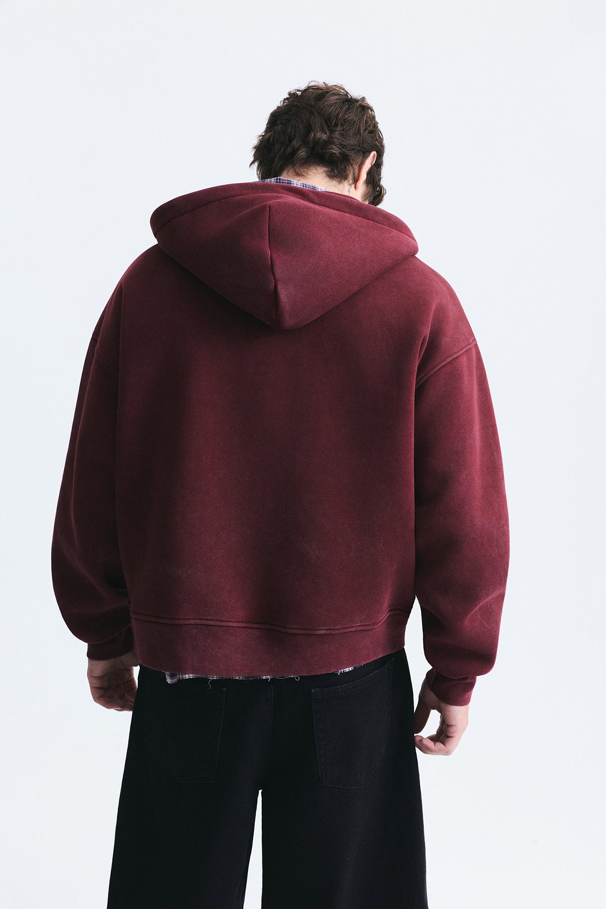 Boxy Fit Metal Clip-Front Sweatshirt
