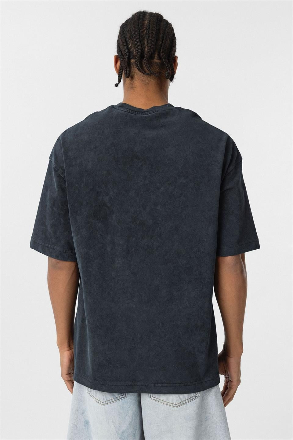 Oversized T-Shirt with Metal Accents and a Washed Look