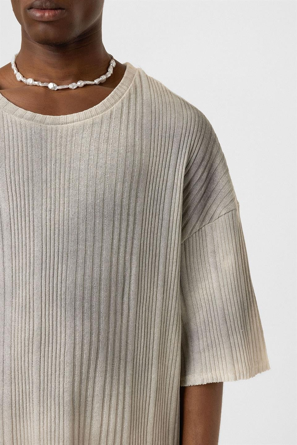 Oversized Knit T-Shirt (Machine Washable)