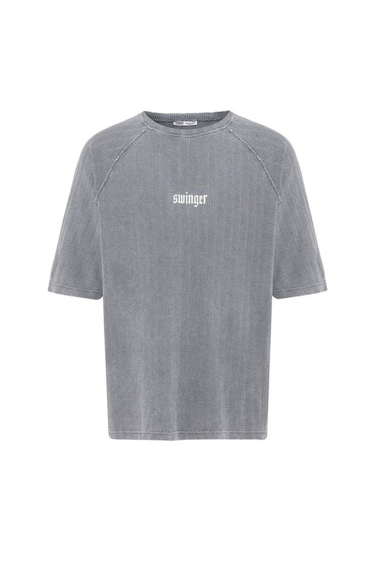Oversized Printed Knit T-Shirt (Machine Washable)
