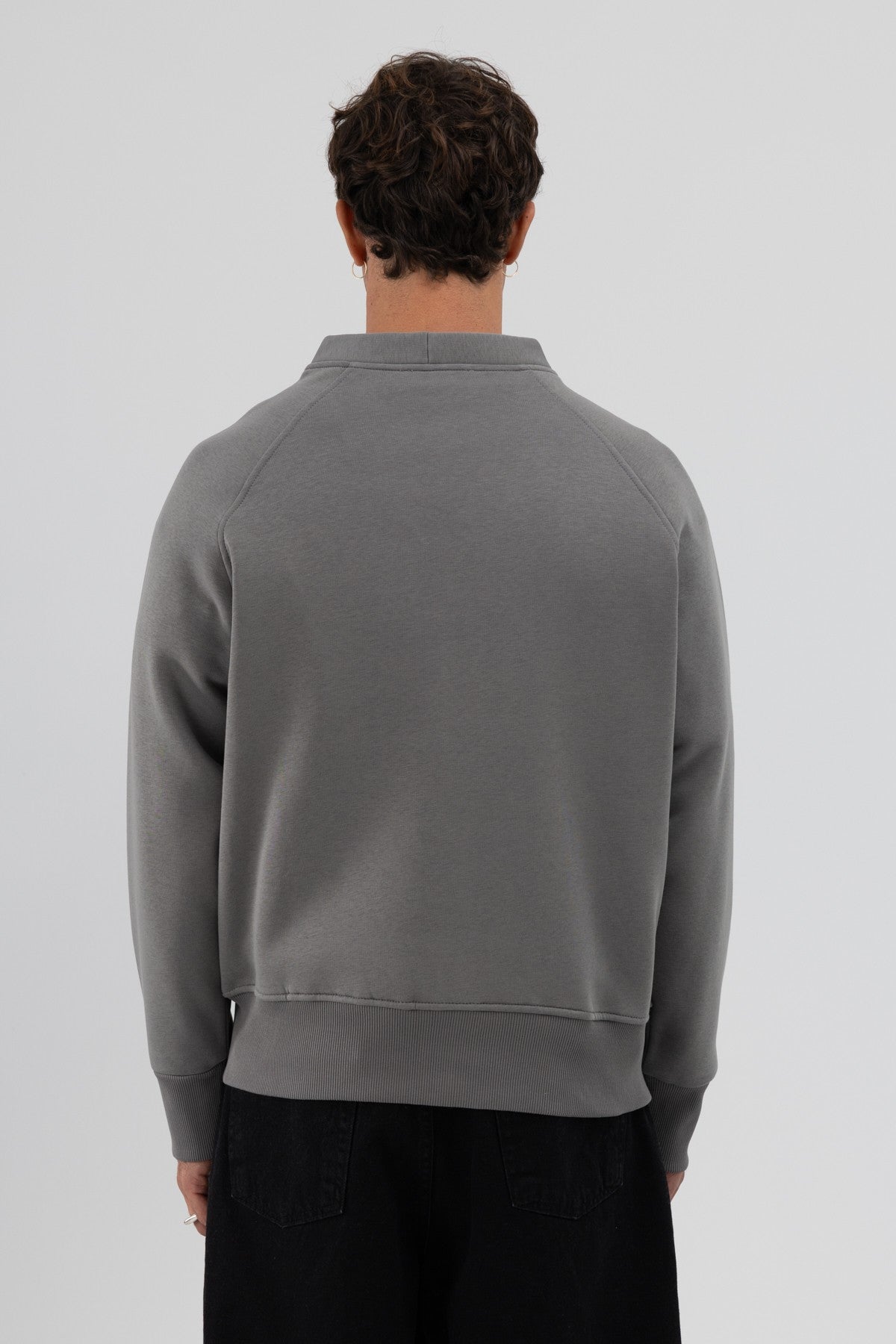 Oversized Button-Up Sweatshirt