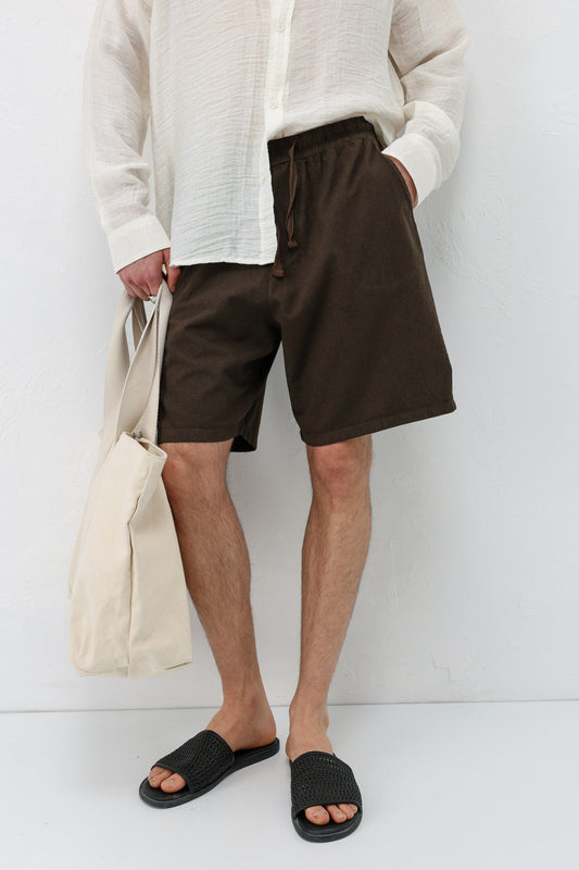 Oversized Linen Shorts