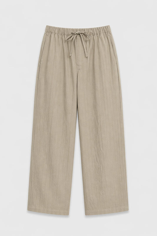 Striped Lyocell-Blend Relaxed-Fit Pants