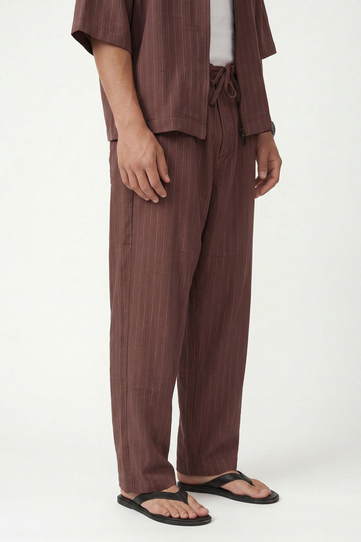 Striped Lyocell-Blend Relaxed-Fit Pants