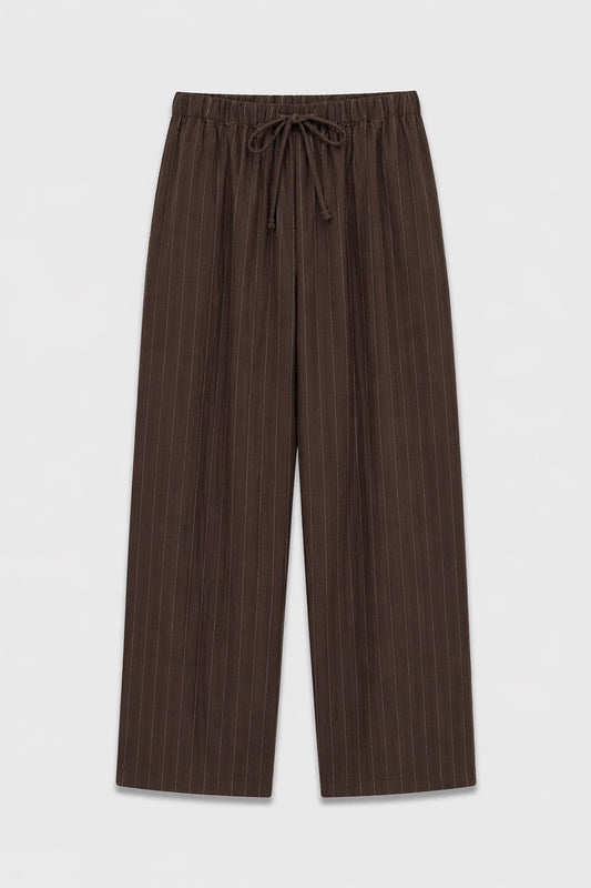 Striped Lyocell-Blend Relaxed-Fit Pants