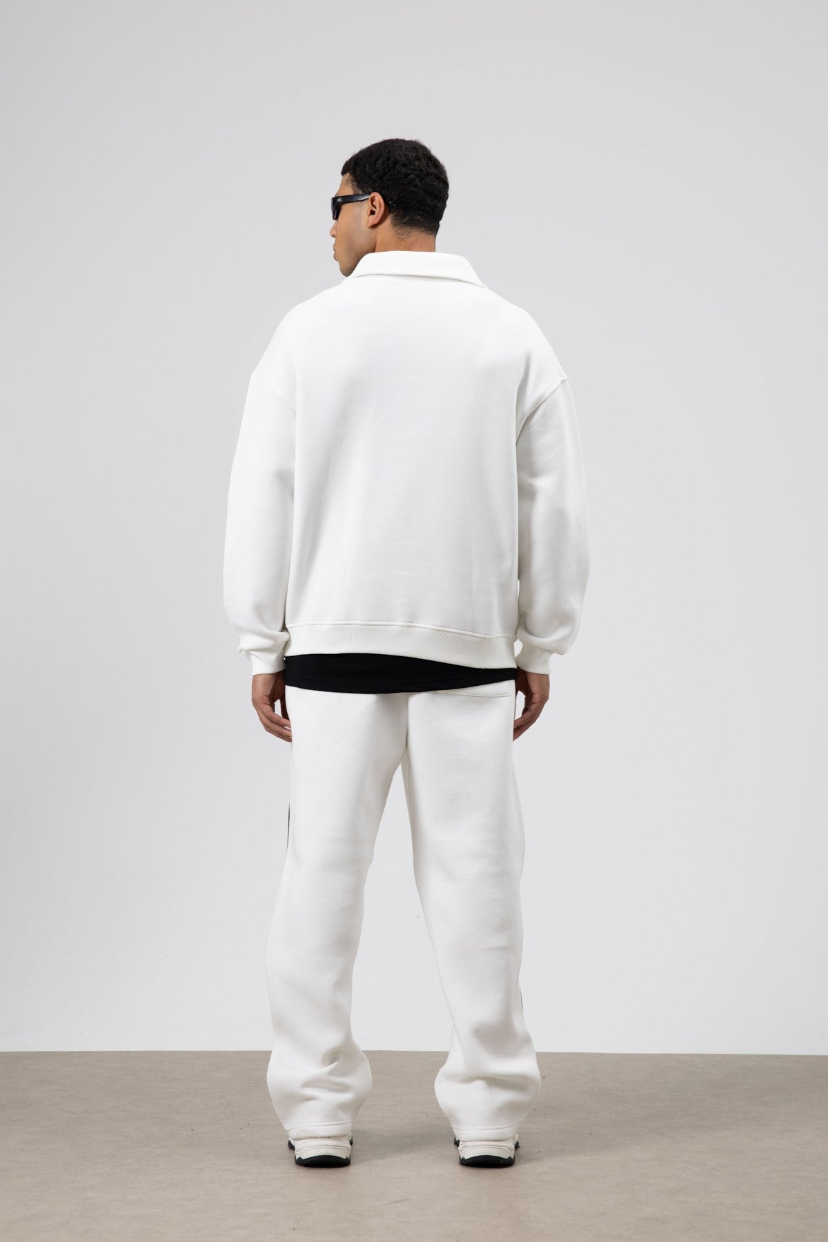 Oversized Sweatsuit Set with Stripe Details
