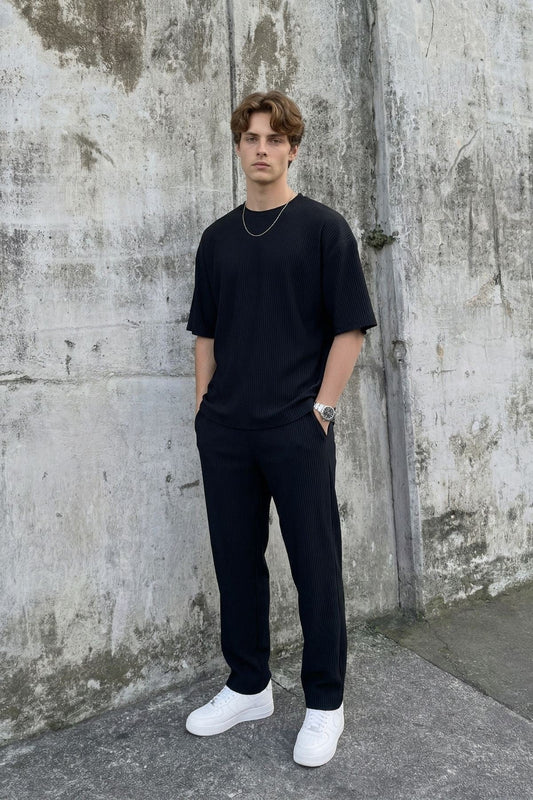 Oversized T-Shirt with Ribbed Hem