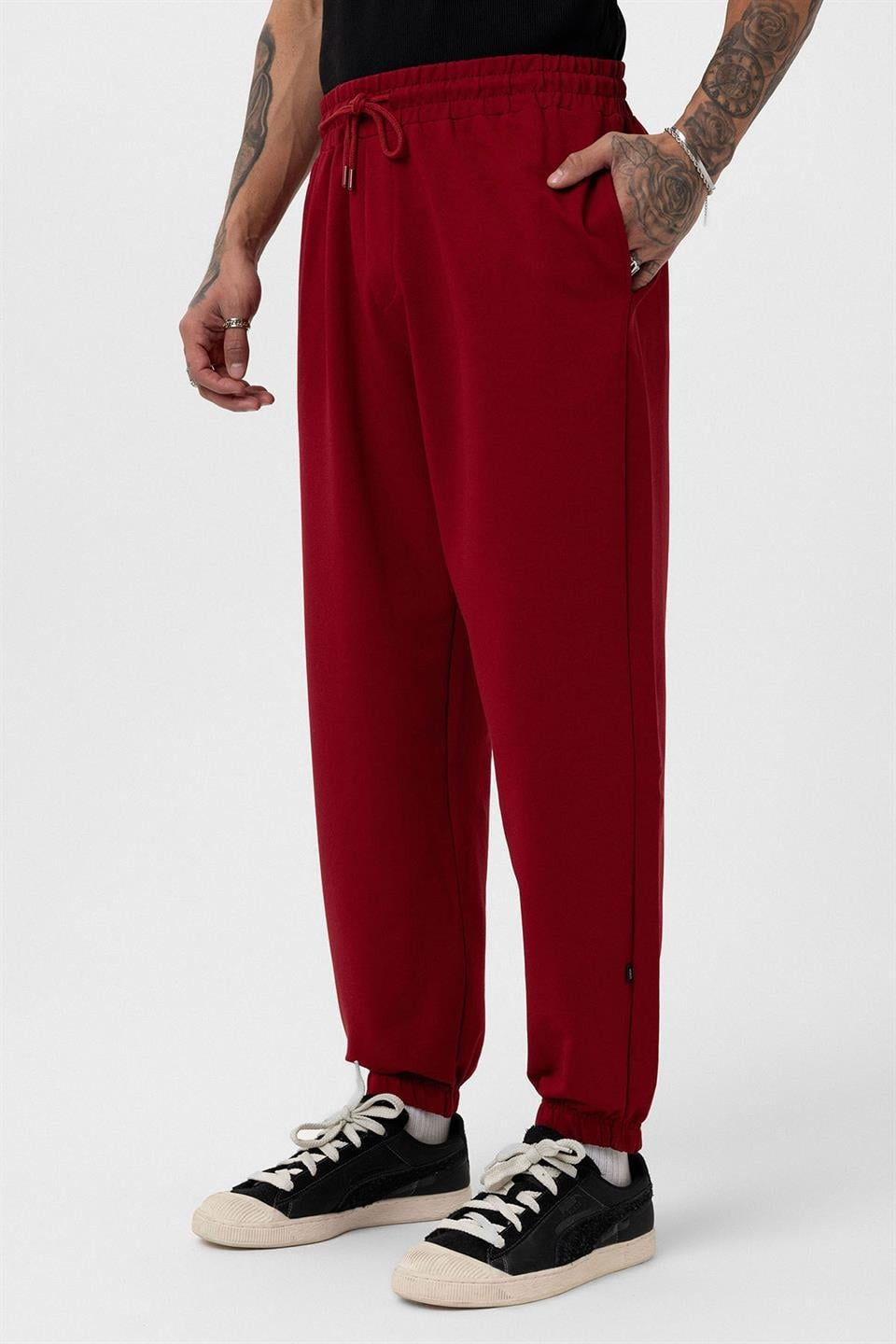 Basic Oversized Sweatsuit Set with Elastic Cuffs