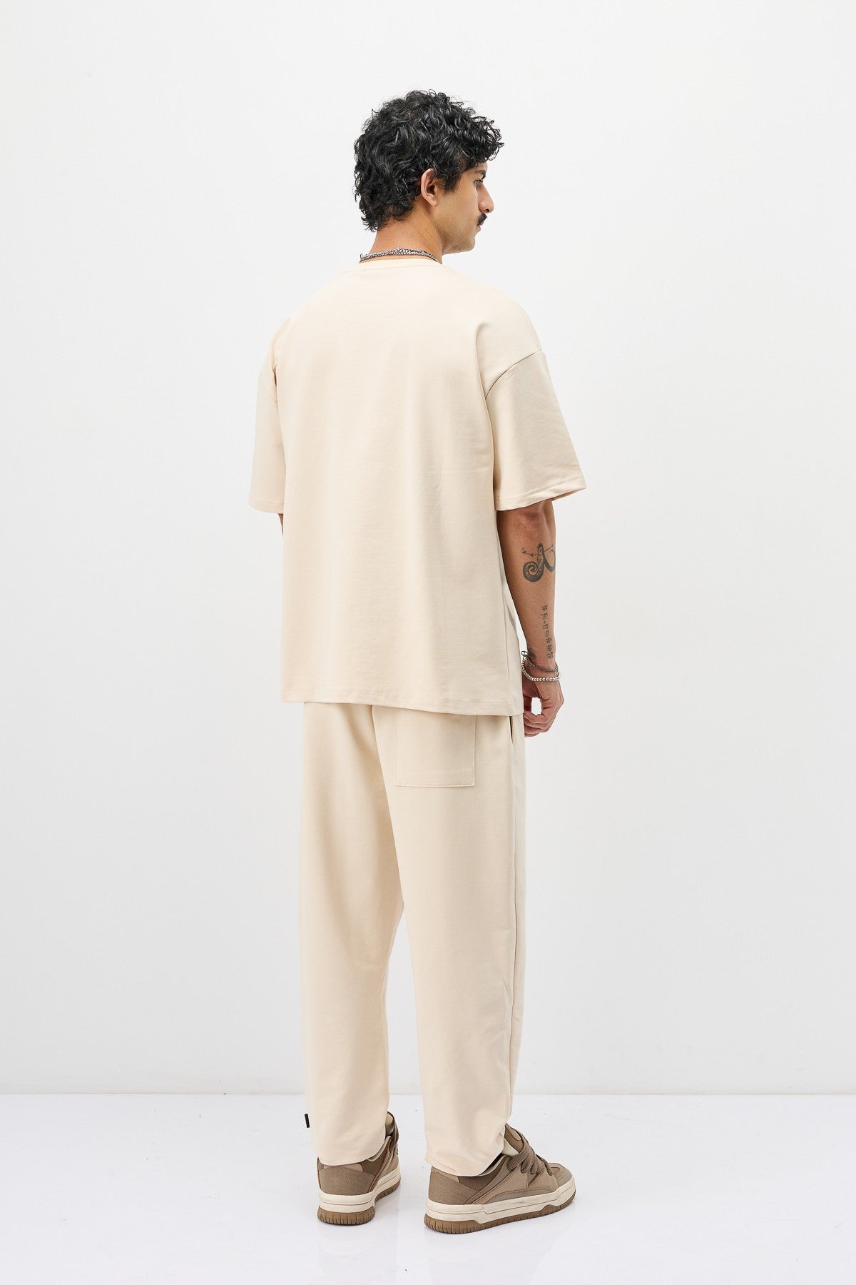 Basic Oversized Sweatsuit Set with Elastic Cuffs