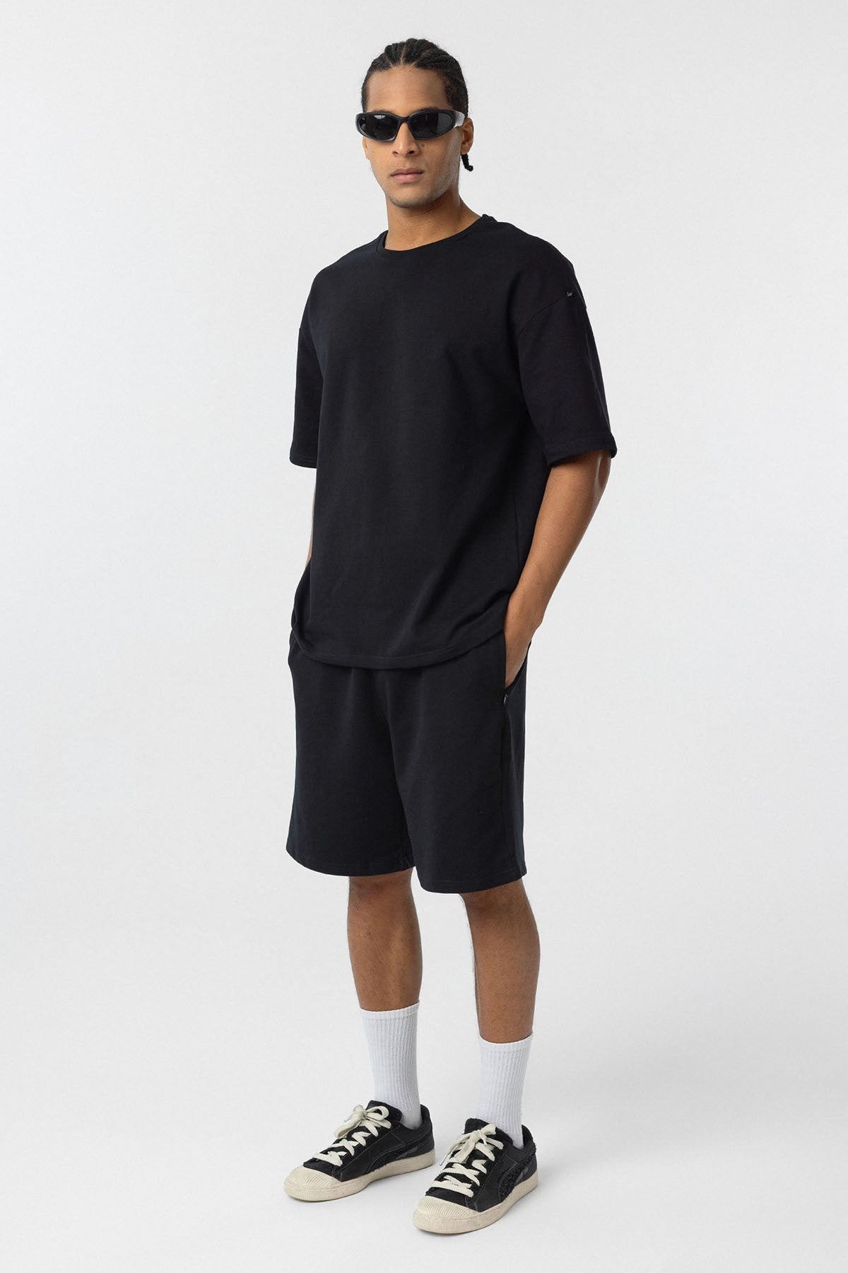 Basic Oversized Shorts Set