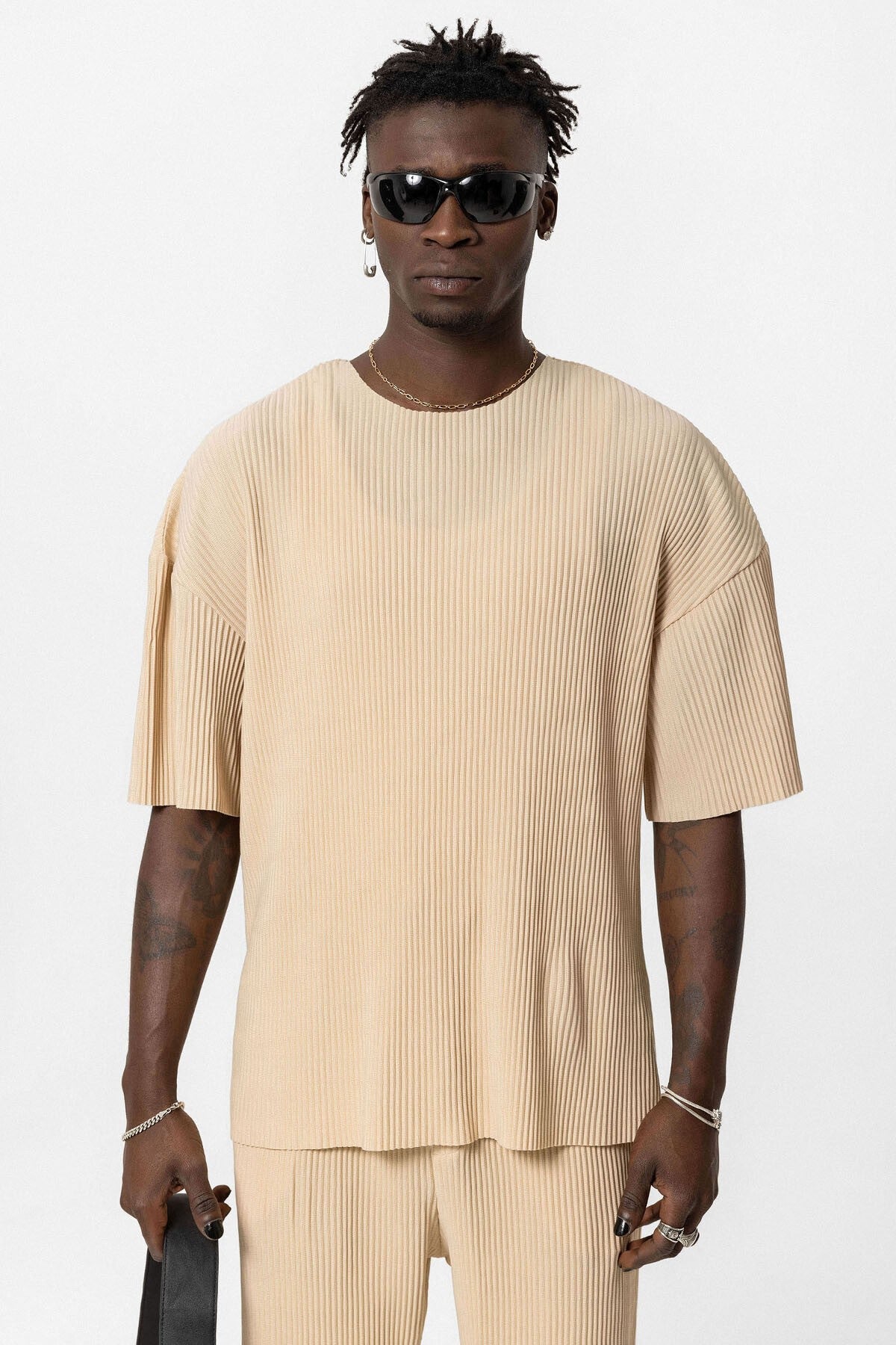 Basic Oversized Polo Neck Ottoman Set