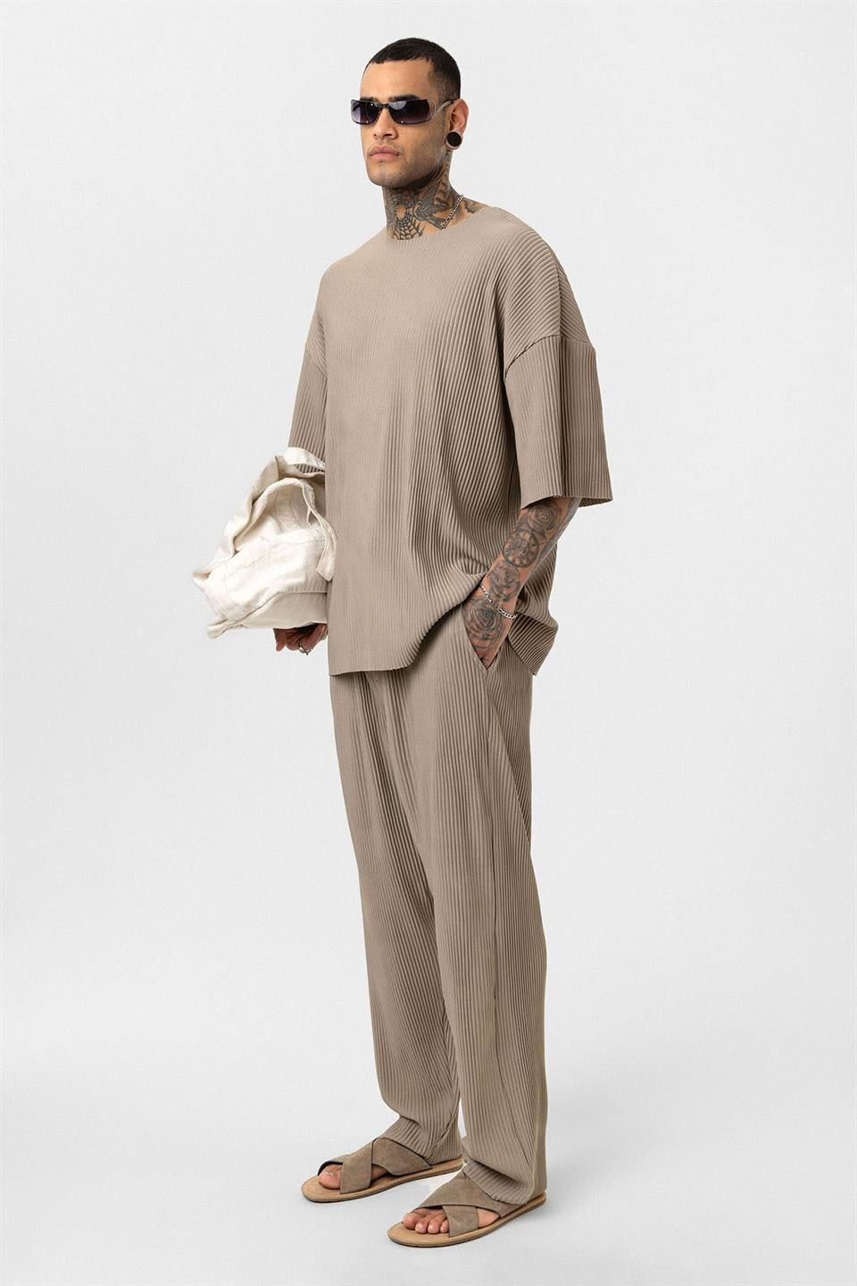 Basic Oversized Polo Neck Ottoman Set