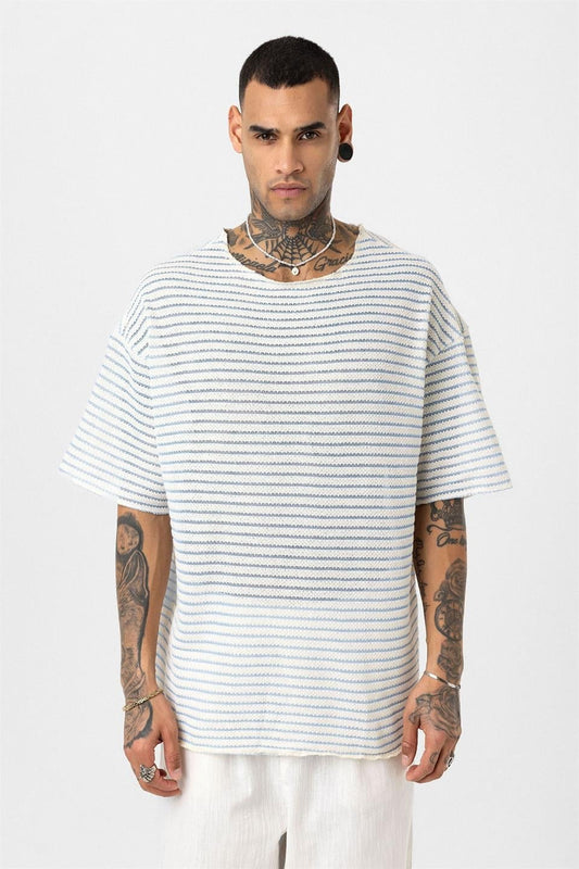 Oversized Striped Knit T-Shirt