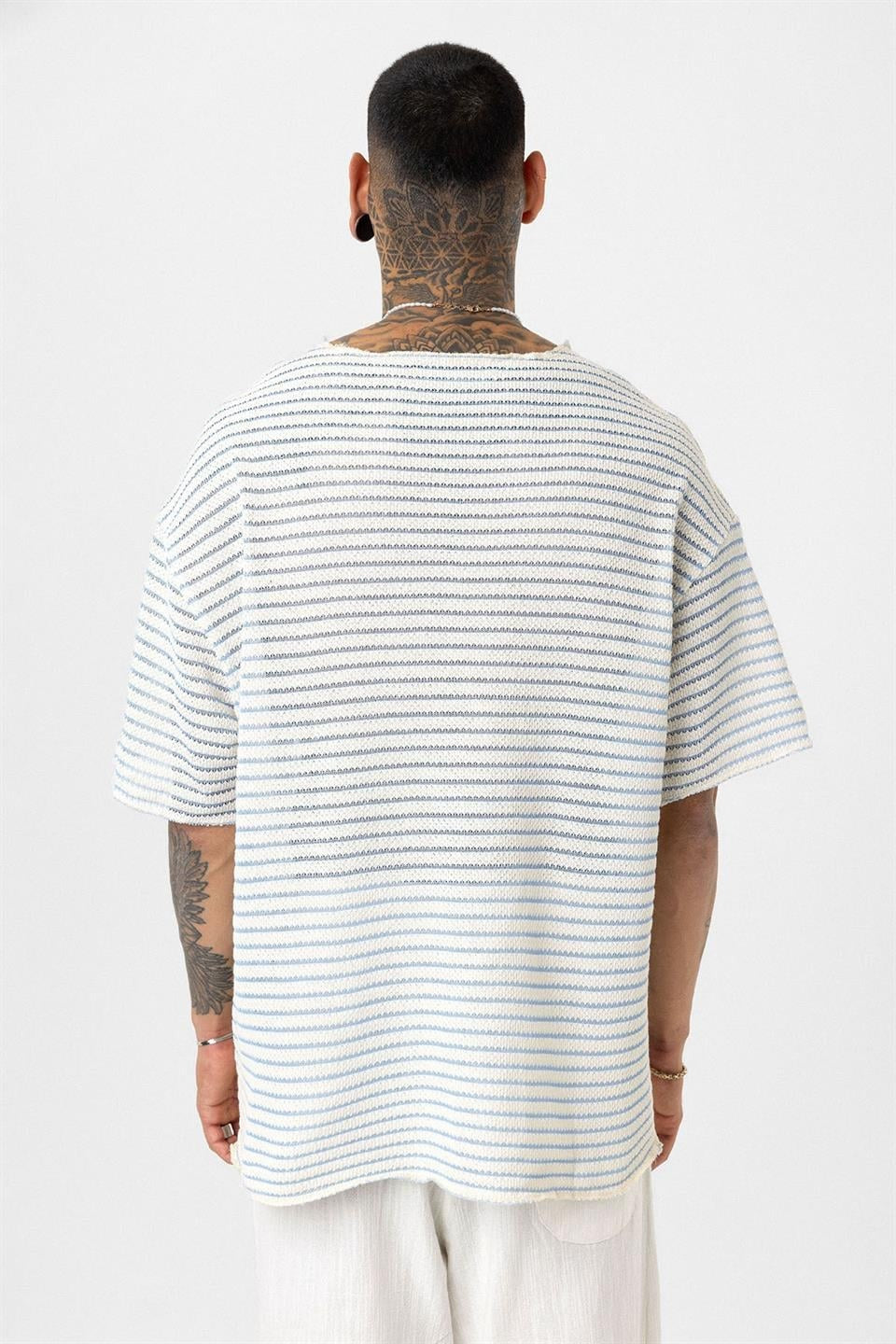 Oversized Striped Knit T-Shirt