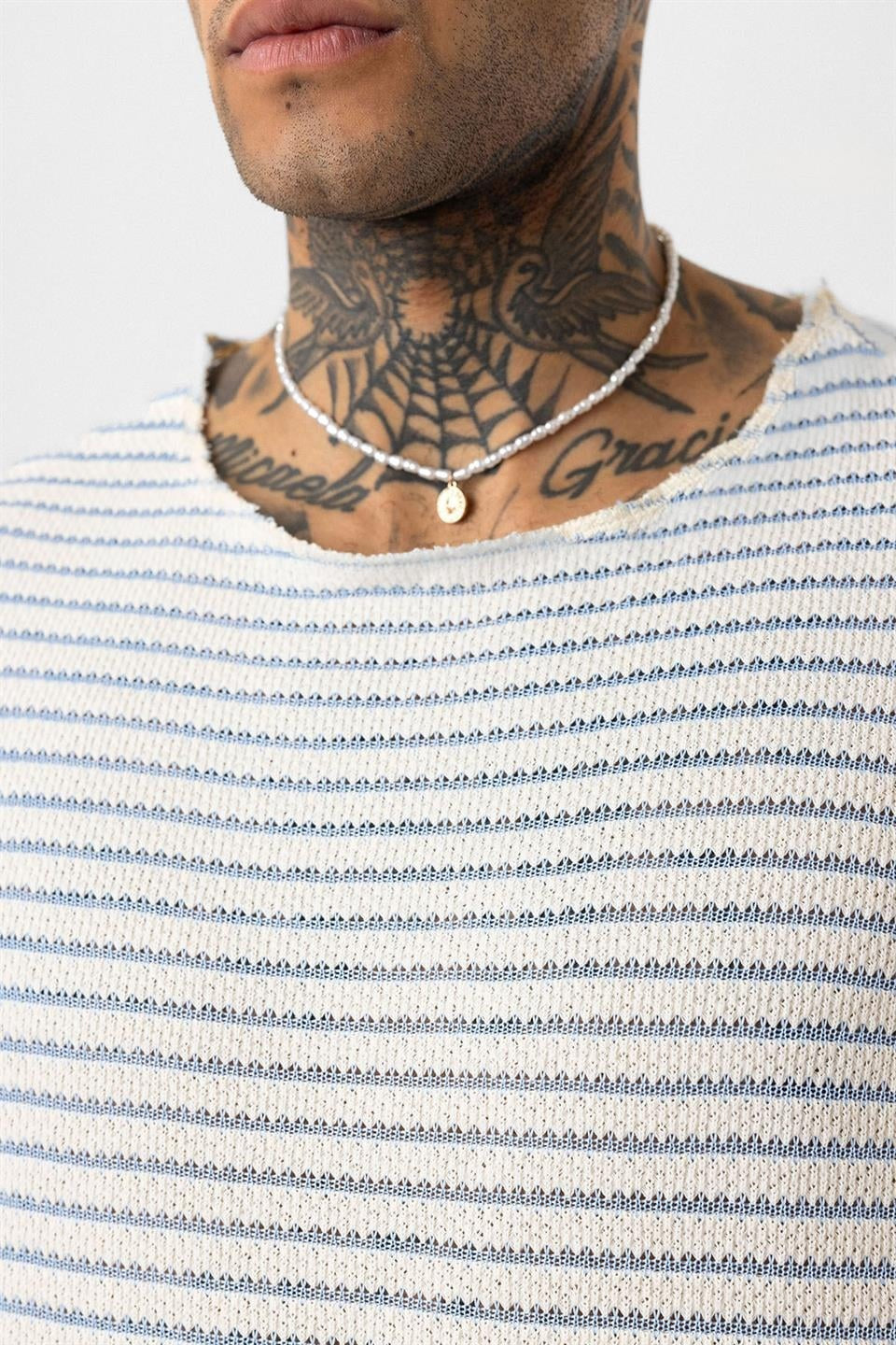 Oversized Striped Knit T-Shirt