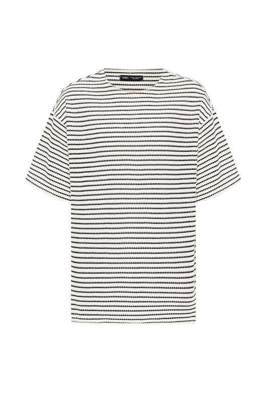 Striped Oversized Knit T-Shirt 30-773