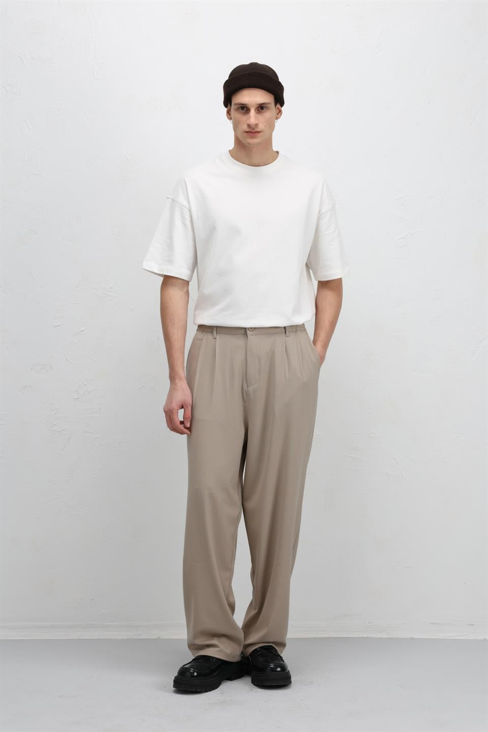 Baggy-Fit Fabric Pants 30-795-1