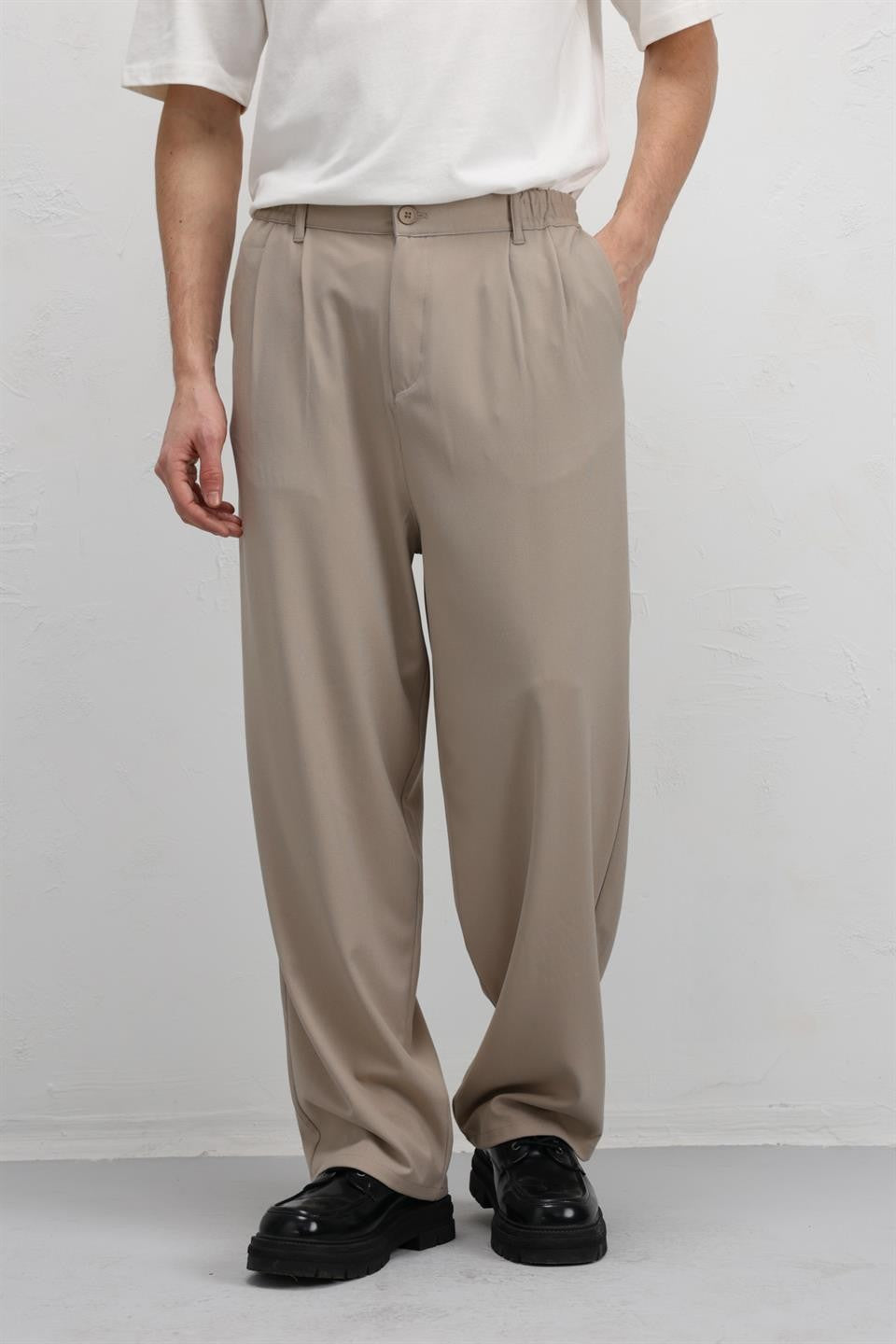 Baggy-Fit Fabric Pants 30-795-1