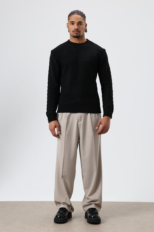 Baggy-Fit Fabric Pants