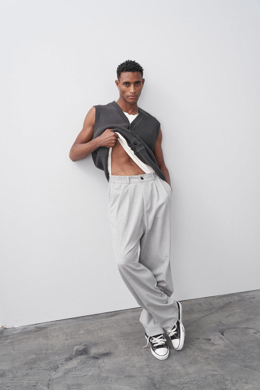 Baggy-Fit Fabric Pants