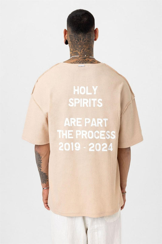 Oversized Knit T-Shirt with Back Print