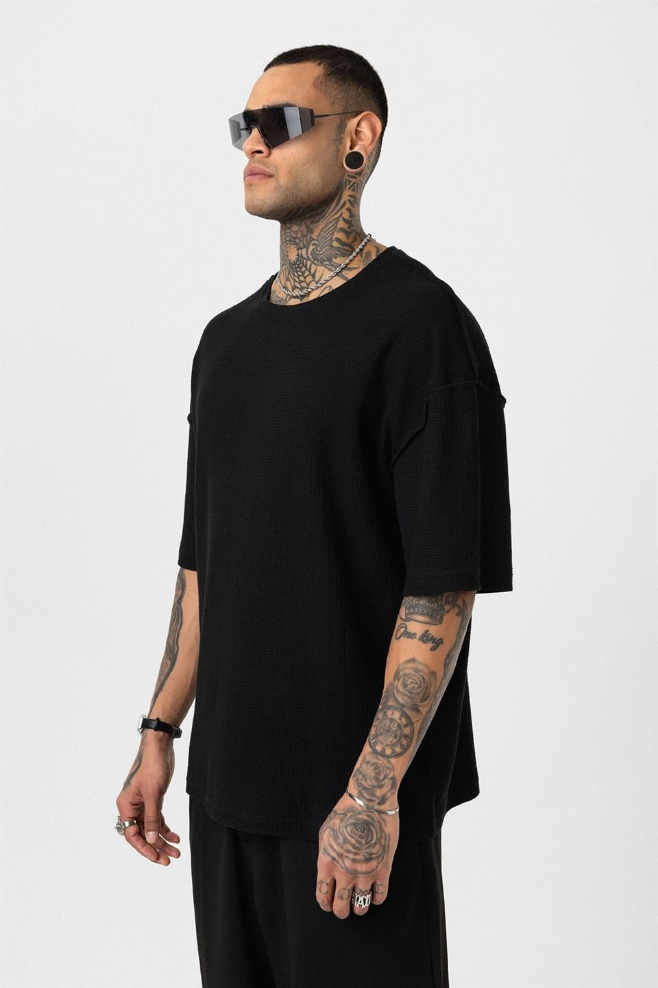 Oversized Knit T-Shirt with Back Print