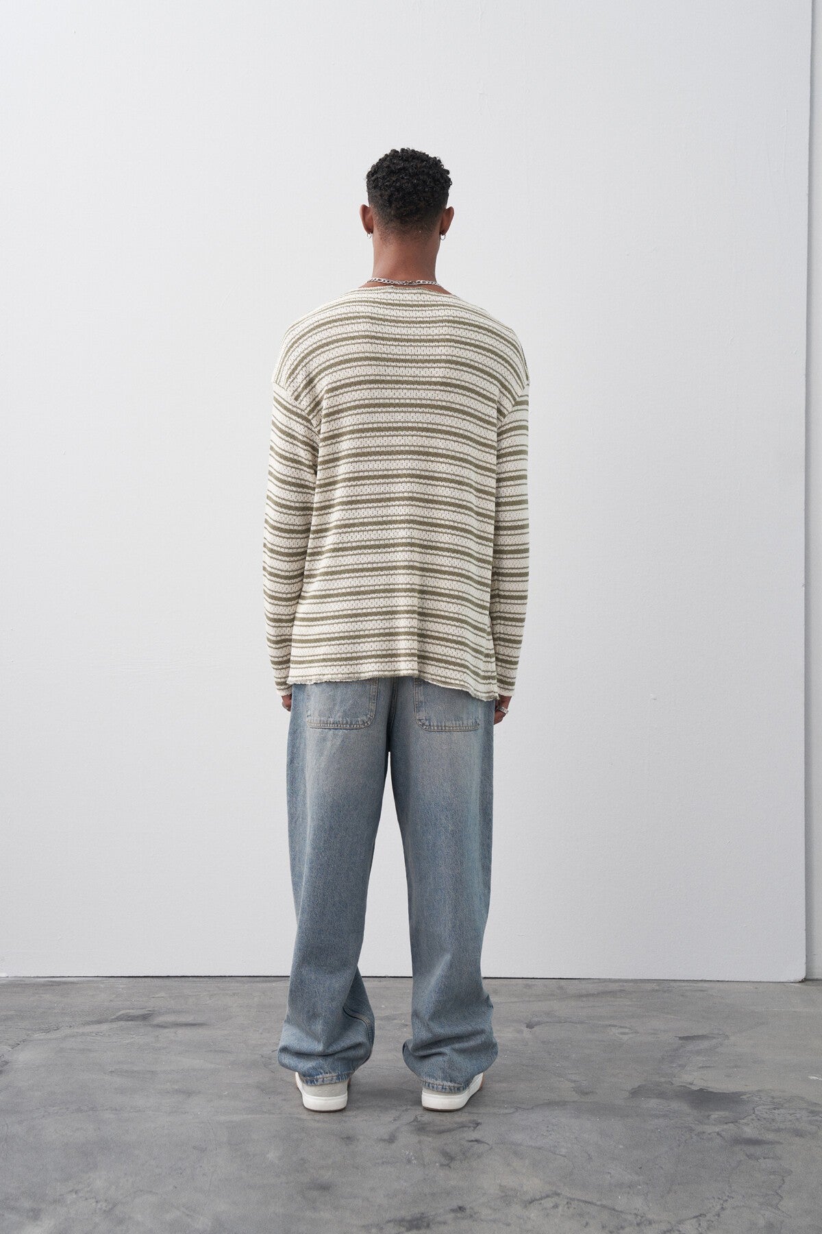 Oversized Striped Knit T-Shirt